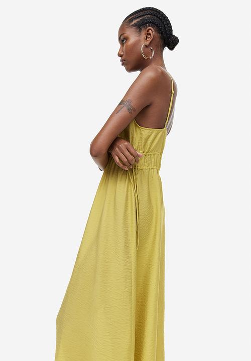 H&M - Drawstring-detail dress - yellow & green