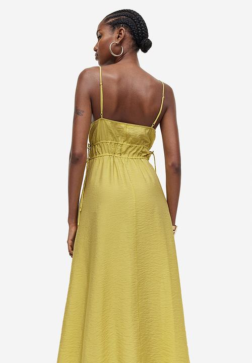 H&M - Drawstring-detail dress - yellow & green