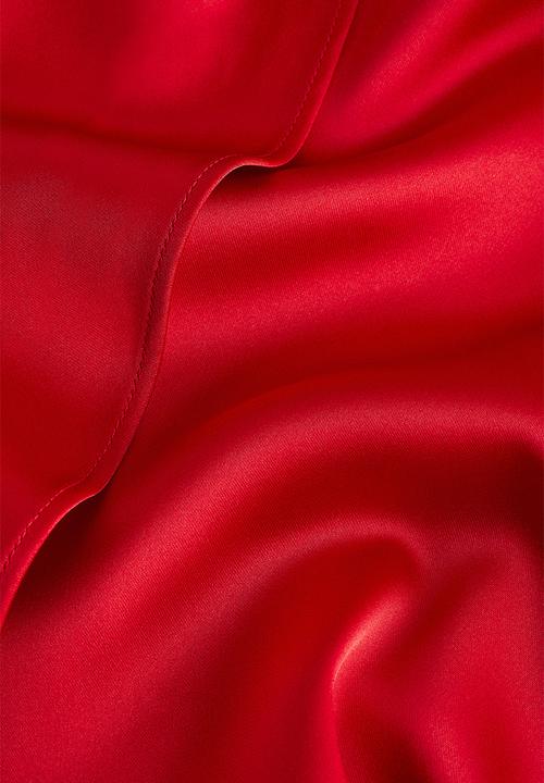 H&M - Draped satin skirt - red