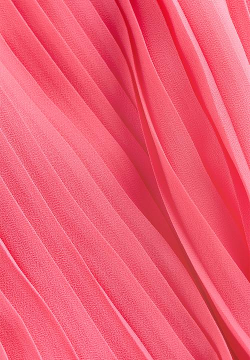 H&M - Pleated chiffon dress - cerise 