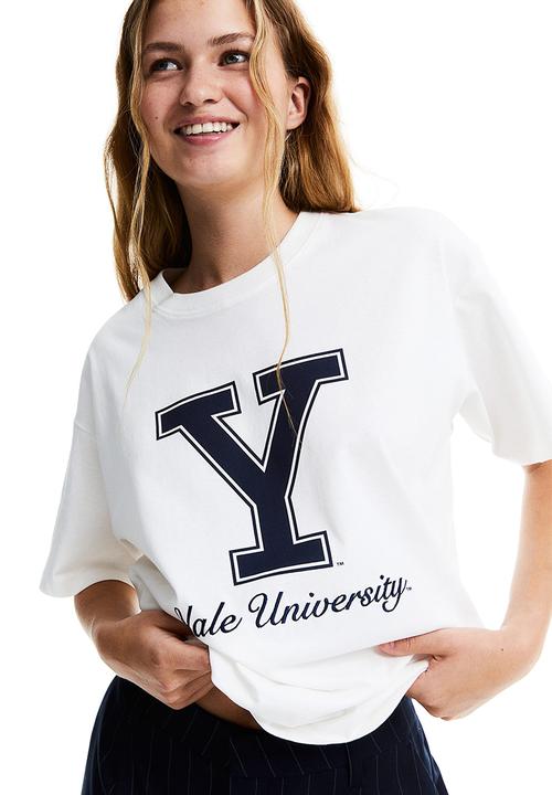 H&M - Oversized printed T-shirt - white yale