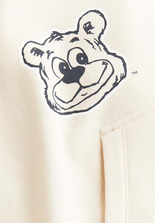 H&M - Oversized printed zip-through hoodie - light beige ucla 