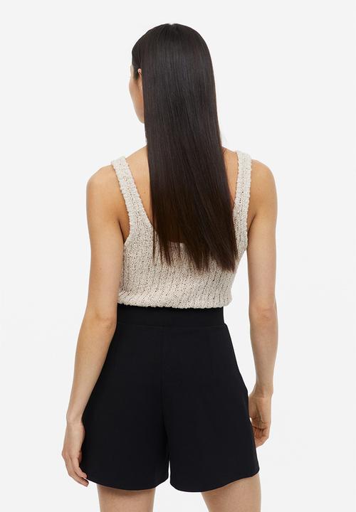 H&M - Pleat-detail shorts - black