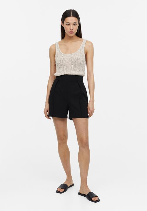 H&M - Pleat-detail shorts - black