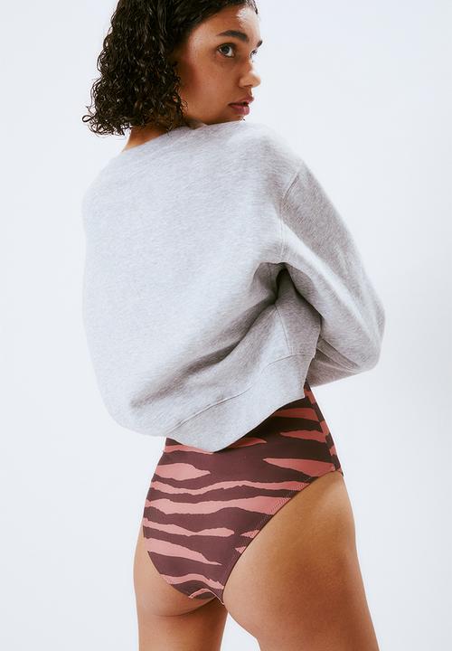 H&M - Padded-cup swimsuit - brick red zebra print