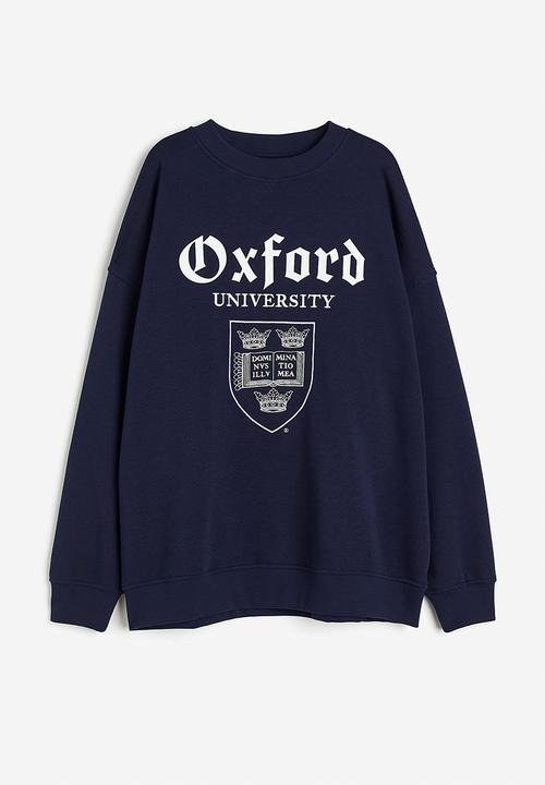 H&M - Oversized printed sweatshirt - navy blue oxford university 