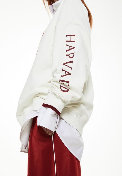 H&M - Oversized printed sweatshirt - cream harvard university