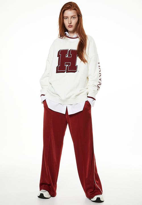 H&M - Oversized printed sweatshirt - cream harvard university