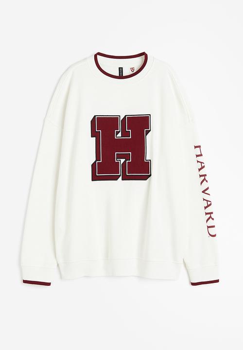 H&M - Oversized printed sweatshirt - cream harvard university