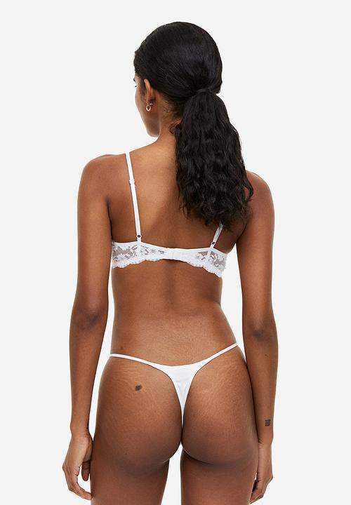 H&M - Padded underwired lace bra - white