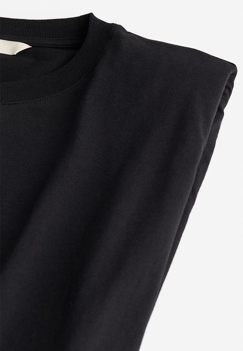 H&M - Oversized shoulder-pad top - black