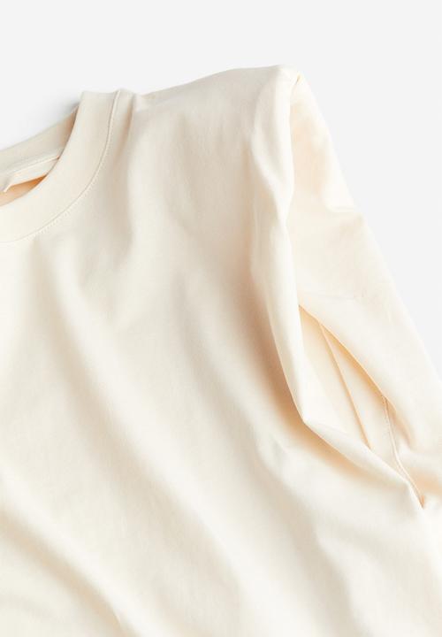 H&M - Oversized shoulder-pad top - cream