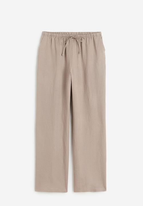 H&M - Linen-blend trousers - greige