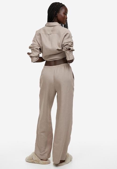 H&M - Linen-blend trousers - greige