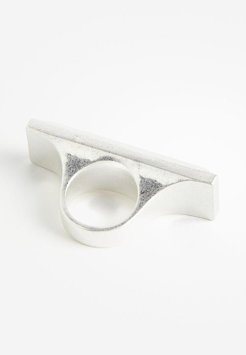 H&M - H&M Studio: Sparkling stone-embellished ring - silver-coloured