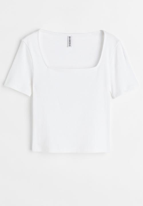 H&M - Ribbed top - white