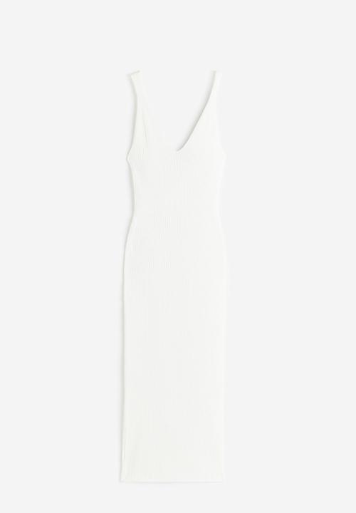 H&M - Rib-knit bodycon dress - cream