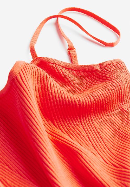H&M - Rib-knit slip dress - orange