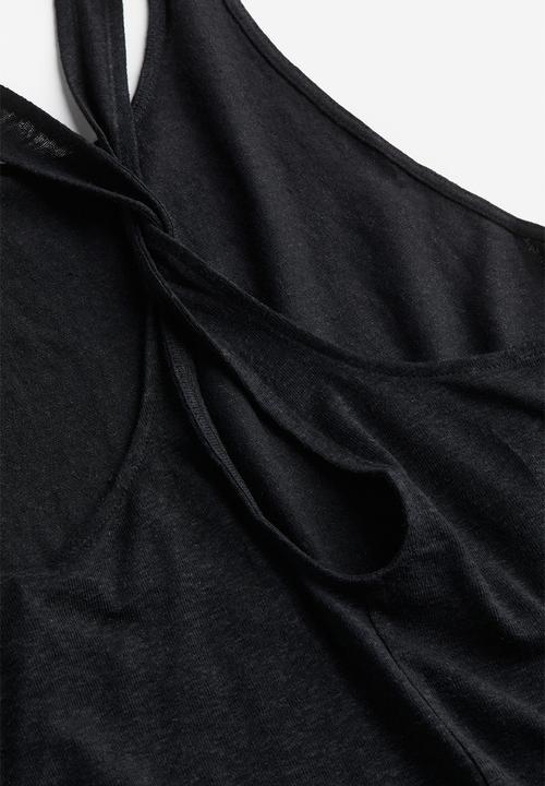 H&M - Linen-blend vest top - black