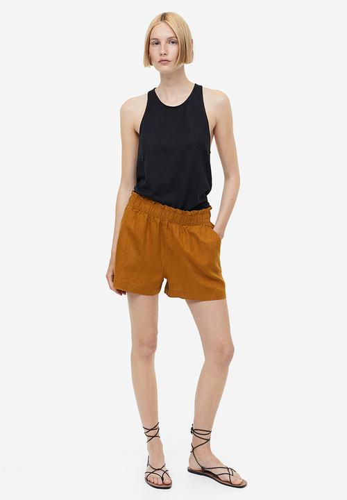 H&M - Linen-blend vest top - black