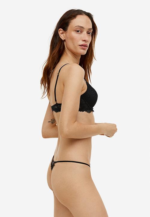 H&M - Lace push-up bra - black