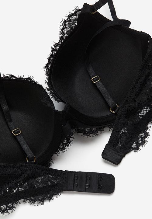 H&M - Lace push-up bra - black