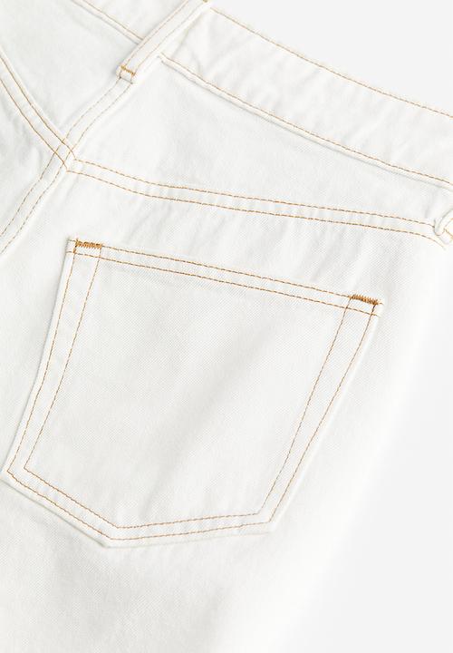 H&M - High-waisted denim shorts - white
