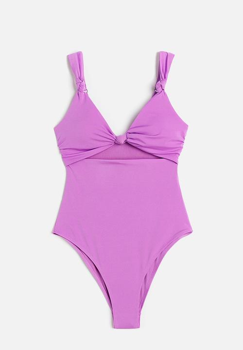 H&M - High-leg cut-out swimsuit - purple