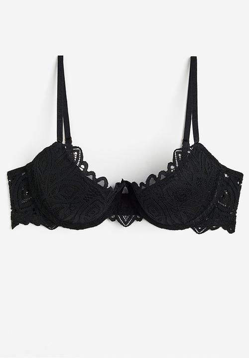 H&M - Lace push-up bra - black