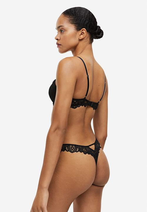 H&M - Lace push-up bra - black