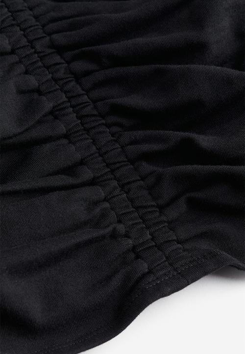 H&M - Gathered jersey top - black