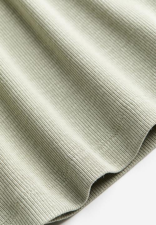 H&M - Ribbed modal-blend T-shirt - sage green