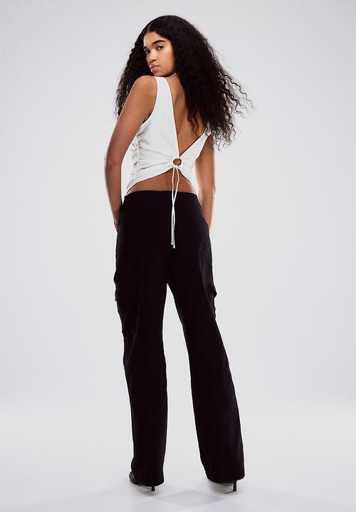 H&M - Twill cargo trousers - black