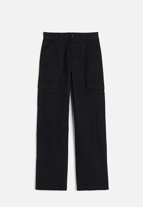 H&M - Twill cargo trousers - black