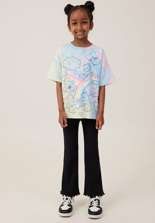 Cotton On - License drop shoulder short sleeve tee - lcn clc care bears/tie dye