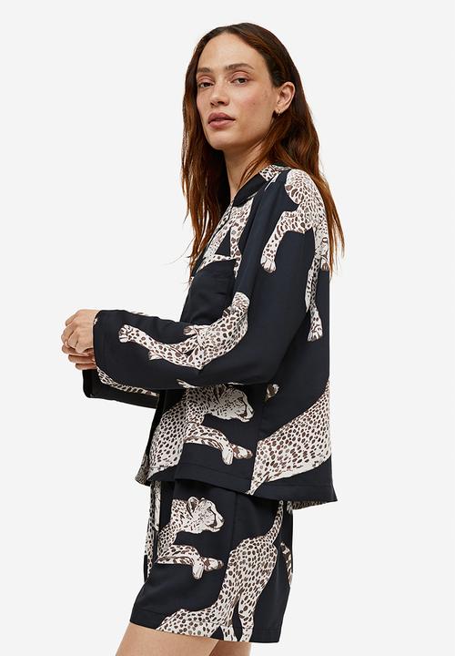 H&M - Satin pyjamas - black cheetah