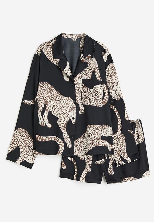 H&M - Satin pyjamas - black cheetah