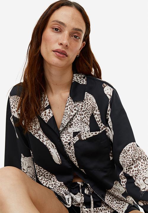 H&M - Satin pyjamas - black cheetah
