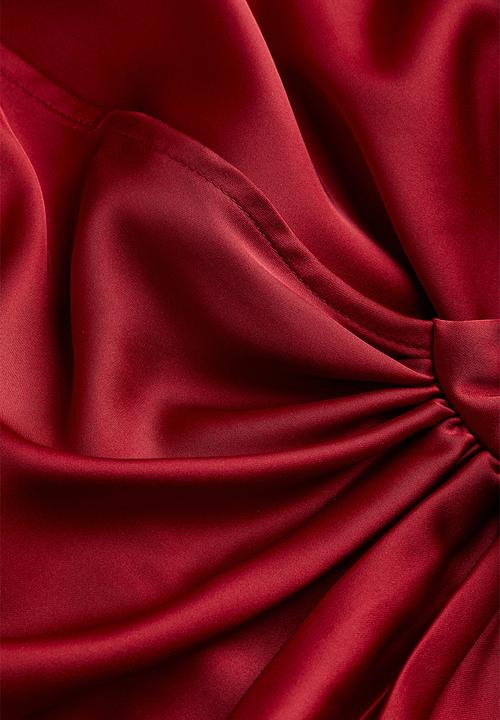 H&M - Satin wrap dress - dark red