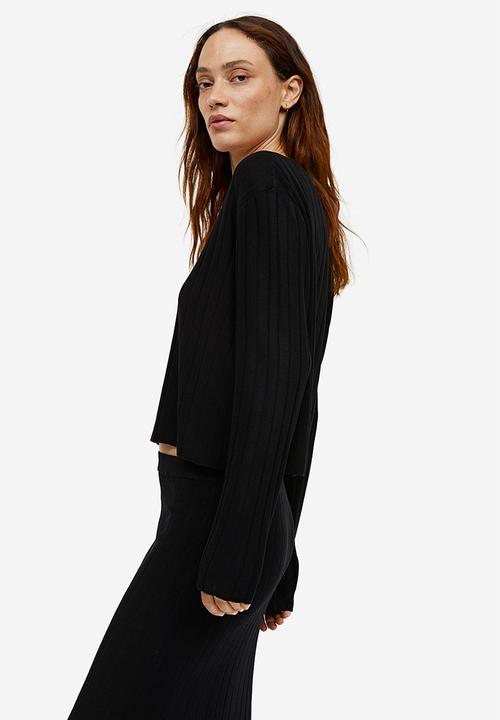 H&M - Rib-knit cardigan - black