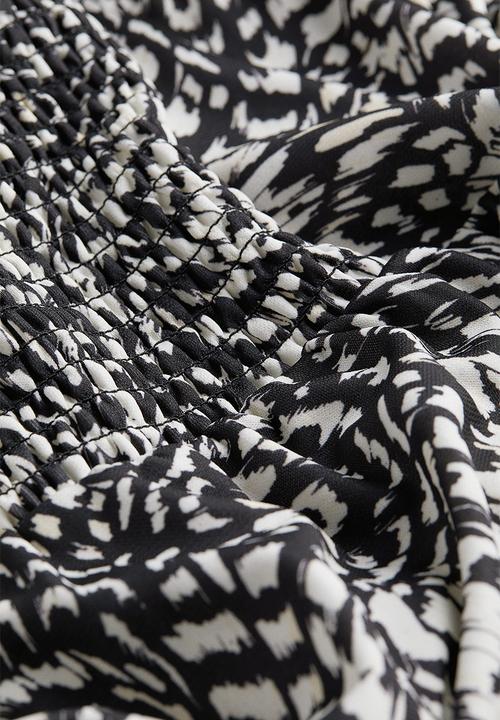 H&M - Twist-detail dress - black patterned