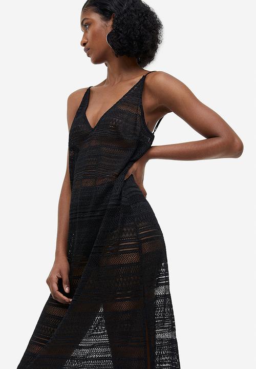 H&M - V-neck bodycon dress - black