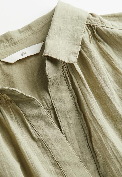 H&M - V-neck cotton blouse - green