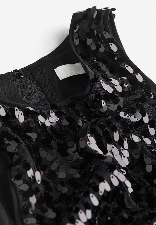 H&M - Sequined cropped top - black sequins