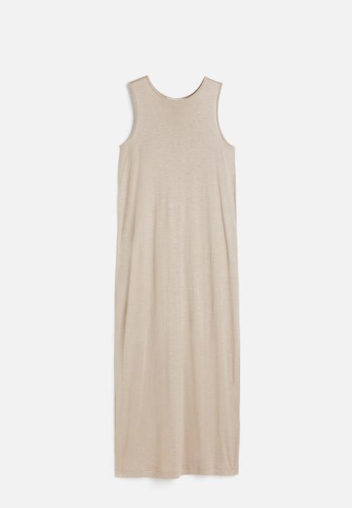 H&M - Sleeveless jersey dress - beige