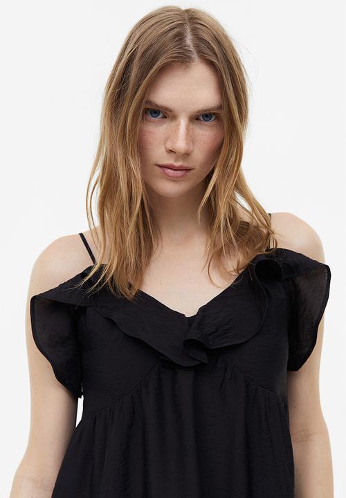 H&M - Sleeveless v-neck dress - black