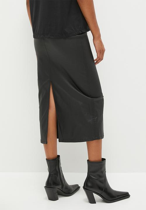 Superbalist - coated pencil skirt - black