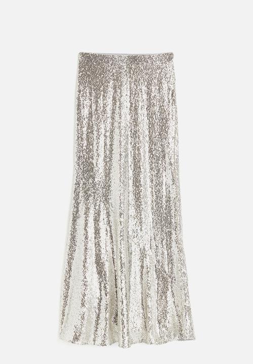 H&M - Sequined skirt - silver-coloured