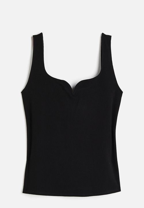 H&M - Ribbed vest top - black