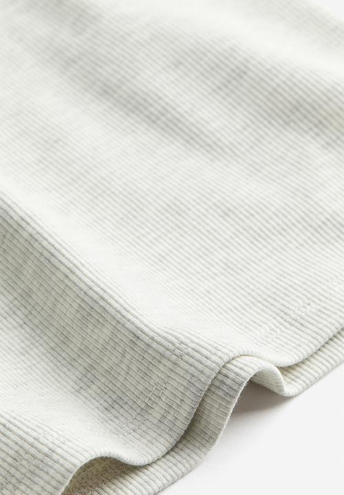 H&M - Ribbed T-shirt - light grey marl